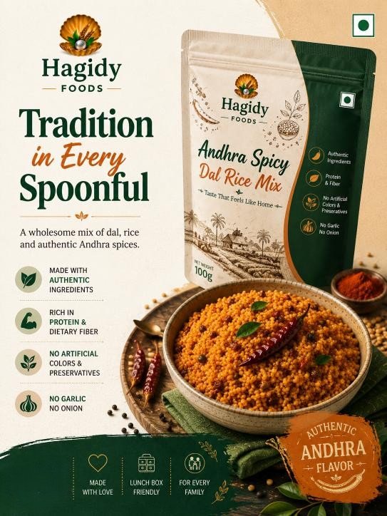 Hagidy Foods Andhra Spicy Dal Rice mix